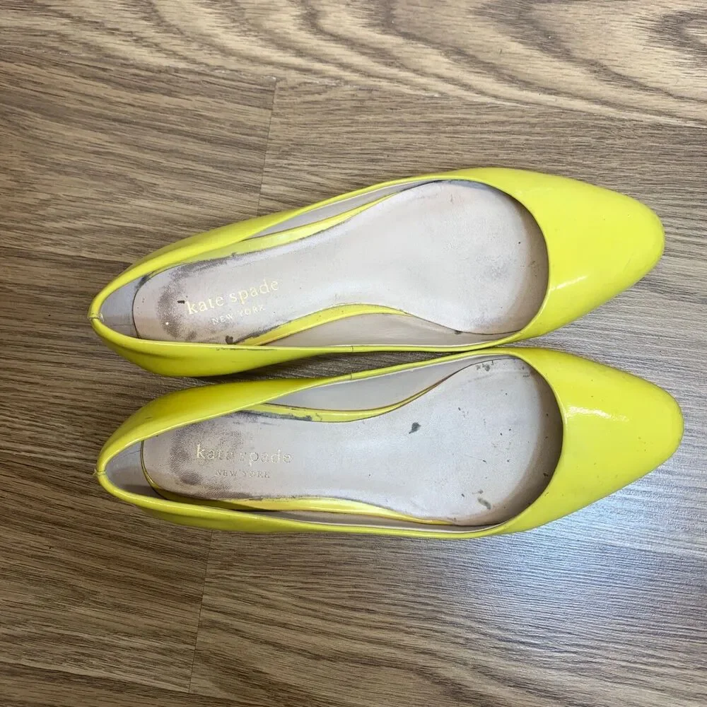 Kate‎ Spade Fallyn Flats Neon Yellow size 6 Ballet Womens Patent Leather